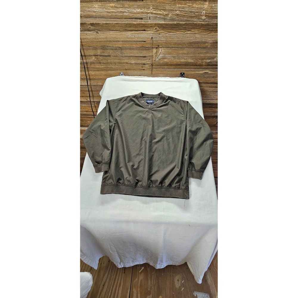 Cherokee Mens V-Neck Windbreaker Pullover‎ Jacket Olive Green Size Med RN 17730